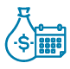 Icon showing money and calendar