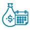 Icon showing money and calendar
