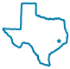 Texas icon with star over Houston