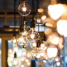 Grouping of lightbulbs.