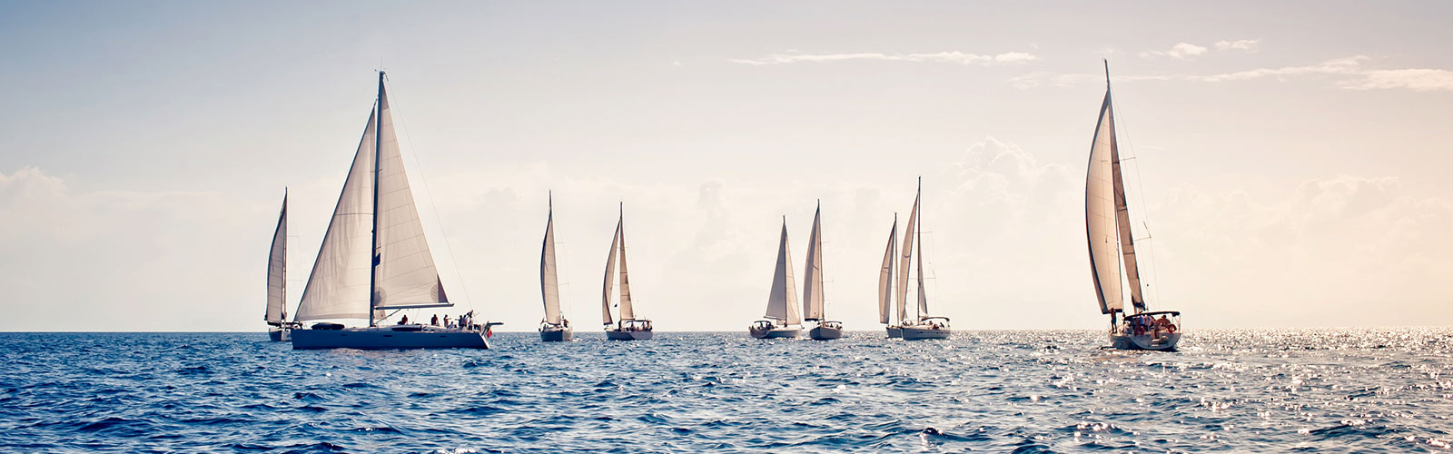 Group of sailboats on water.