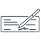 writing on check icon